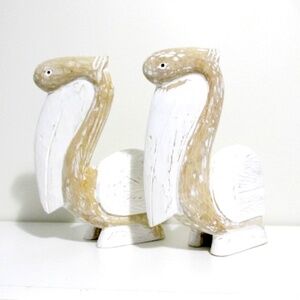 Carved Wood Pelicans
